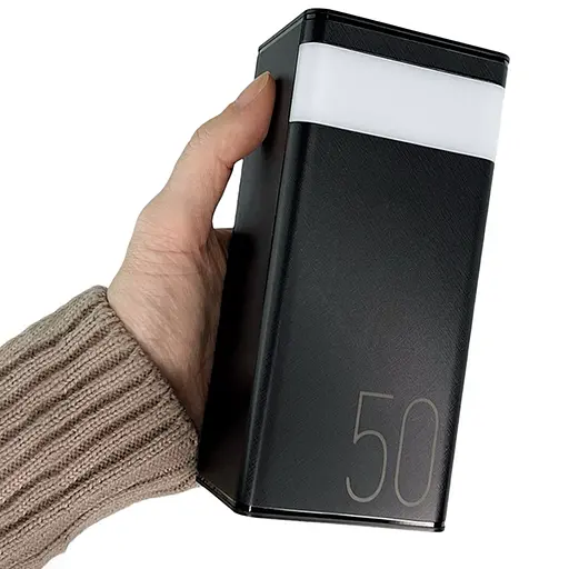 Павербанк Remax RPP-321 / 50000мАг / 22,5 Вт / USB-C + USB-A + microUSB / PD + QC / з ліхтариком / Чорний - фото 5