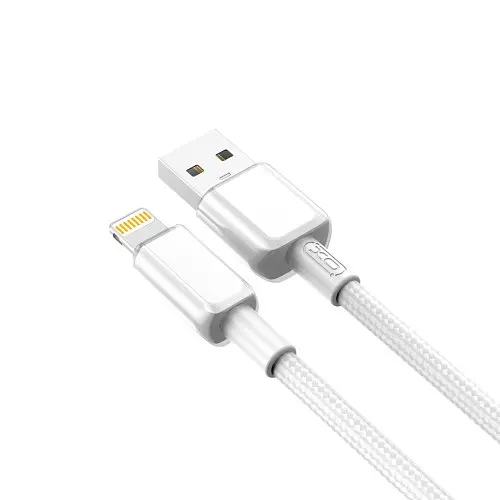 Кабель XO NB249 5A PVC Shiny Colorful Lightning Data Cable белый - фото 5