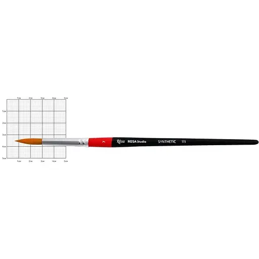 Пензель синтетика кругла 111 № 7 коротка ручка Rosa Studio [CD]