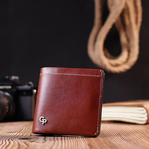 Чоловічий шкіряний гаманець Grande Pelle 10х9.5х1.5 см acs0022796 - фото 7