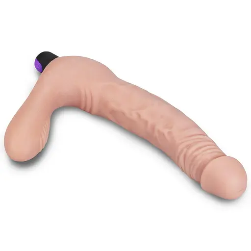 Безремневой страпон с вибрацией LoveToy Rechargeable IJOY 21 см телесный - фото 3