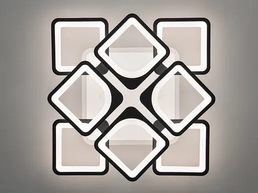 Стельова LED люстра Romin з пультом димером підсвіткою 130 Вт чорна - фото 3