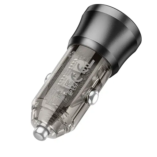Автомобильный зарядный прибор BOROFONE BZ25 Journey PD38W(1C1A) car charger Transparent Black - фото 7