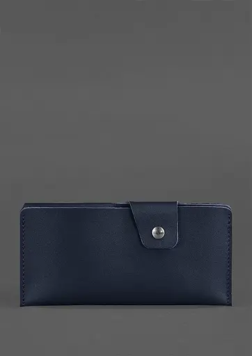 Кожаный портмоне-купюрник 8.0 темно-синий - фото 2