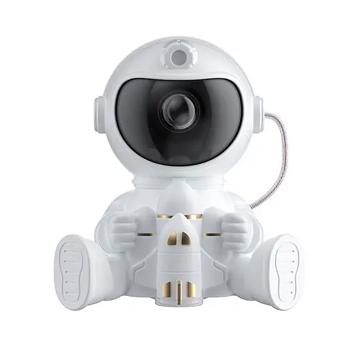 Нічник-проектор "Космонавт" 13,5 см, магнітна голова, кольорове світло, зоряне небо INT0012