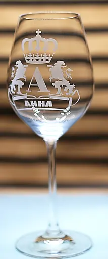 Винний іменний келих 480 мл Анна  з гравіюванням монограми та корони подарунок для жінки - фото 3