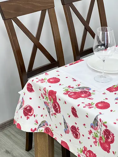 Водоотталкивающая Скатерть Гранатовый принт 220х140 см (+ 4 салфетки 30х40) - фото 6
