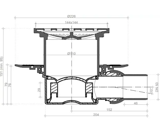 Душовий трап Pestan Confluo Drops-1 боковий 15x15 см (240159) - фото 5