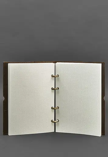 Шкіряний блокнот А5 на кільцях (софт-бук) 9.0 в м'якій коричневій обкладинці - фото 4