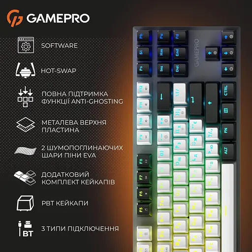 Клавіатура GamePro Genesis Joker Pro (MK124G) 87% Red switches (MK124G Pro) - фото 5