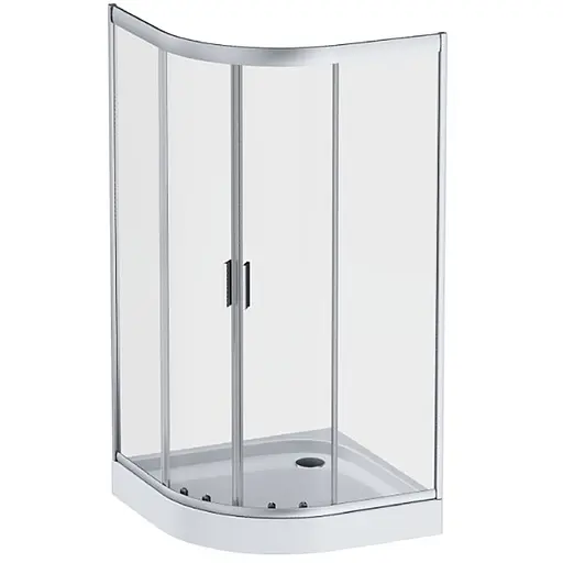 Душевая кабина Am.Pm Gem 100x100 см без поддона хром матовый W90UG-401 -100MT, Универсальная, прозрачная, хром матовый - фото 1