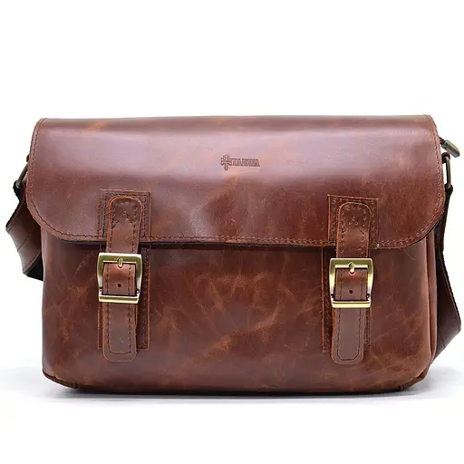 Чоловіча шкіряна сумка через плече TARWA 31х7х23 см sum0025803 - фото 1