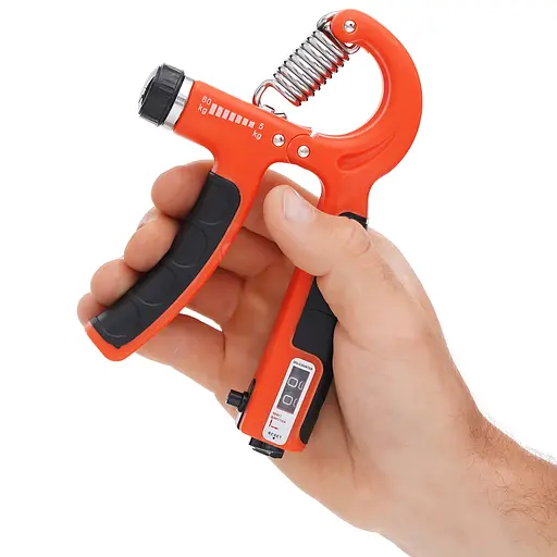 Еспандер кістьовий Cornix 5-60 кг з регульованим навантаженням та лічильником XR-0265 Orange/Black - фото 3