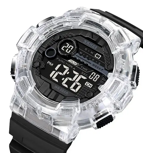 Годинник чоловічий спортивний наручний Skmei 2110 (Білий з прозорим) - фото 2