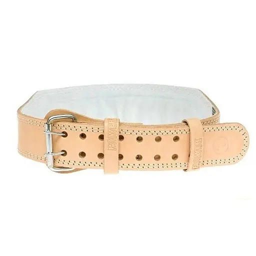 Пояс для тяжелой атлетики из натуральной кожи Power System PS-3000, Beige, S - фото 2