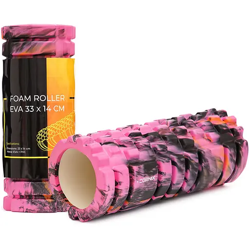 Масажний ролик Cornix EVA Marble Design 33 x 14 см (валик, ролер) XR-0347 - фото 1