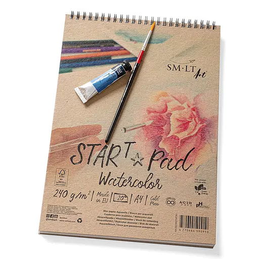 Альбом для акварелі на спіралі STAR T А4 240г/м2 20л натуральний білий SM-LT Art - фото 2