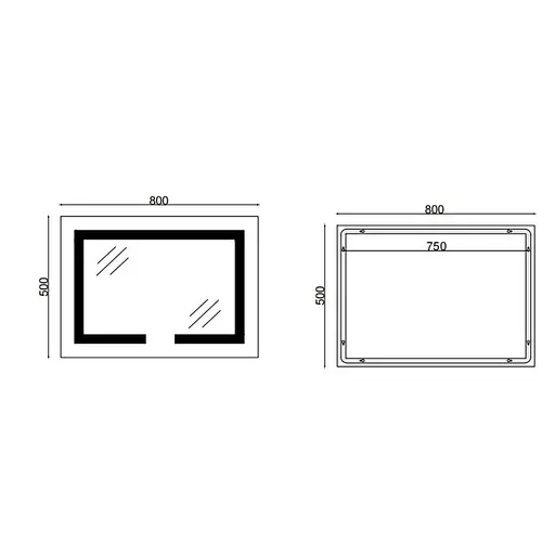 Дзеркало Mixxus Hard MR07-80x50 (LED Touch, антизапотівання, димер, регулювання яскравості) MI6658 - фото 9