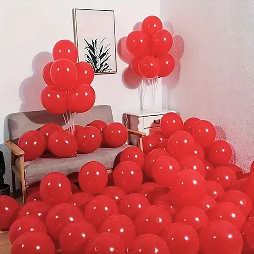 Шарик воздушный латексный 30 см (100) красный, матовый, IDEA7-DL-003 - фото 5