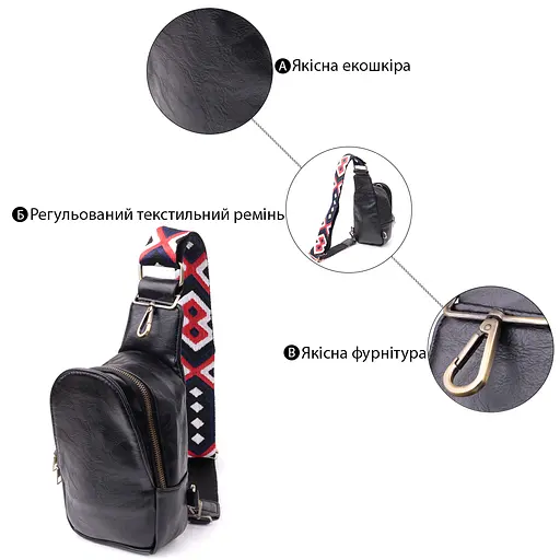 Женская сумка слинг Vintage через плечо из экокожи 13.5х12.5х7 см sum0027539 - фото 4