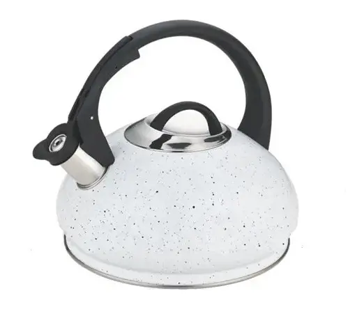 Чайник нержавіюча сталь з мармуровим покриттям Edenberg EB-8812 з капсульним дном зі свистком 3л Білий - фото 1