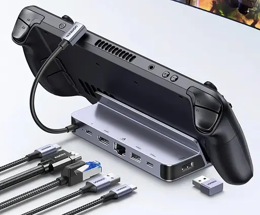 Игровая док-станция (хаб) Ugreen CM666 Steam Deck Dock 6-в-1 4K 120Hz (UGR-15388) - фото 4