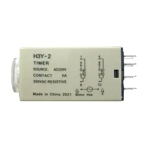 Реле времени, таймер H3Y-2 / 0-5с / 220В / 5А / на DIN-рейку