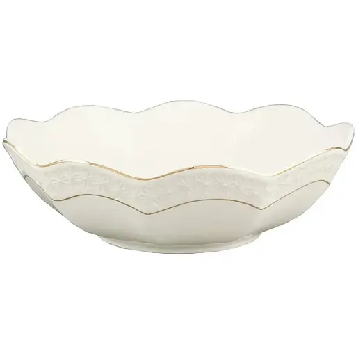 Конфетница Interos Снежная Королева фарфоровая белая круглая 895 мл 20 см B0820-A