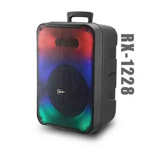 Портативная акустическая колонка RX-1228 с микрофоном и пультом - фото 3