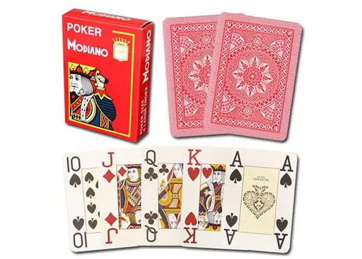 Карты игральные United States Playing Card Company Modiano Poker Cristallo 100% Plastic Jumbo Index (red) (MPC100JR) - фото 3