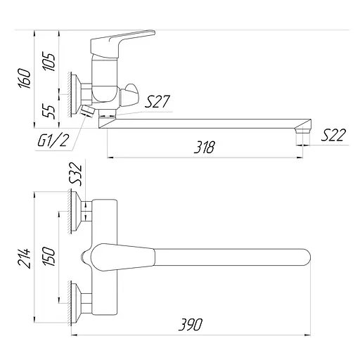 Смеситель для ванны DOMINO BILBAO DBB-208 - фото 4