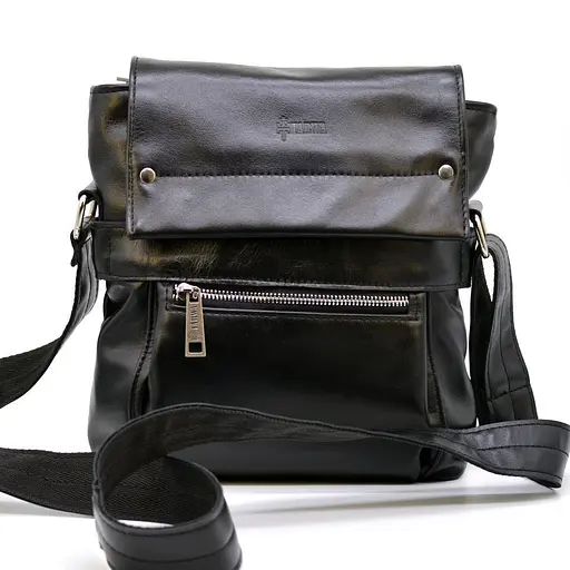 Кожаная мужская сумка через плечо TARWA 24х30х6 см sum0025888 - фото 3