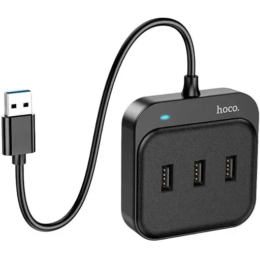 Hub адаптер Hoco Easy 4-in-1 converter HB31 (Usb to Usb3.0+Usb2.0x3) (L=0.2M) - фото 1