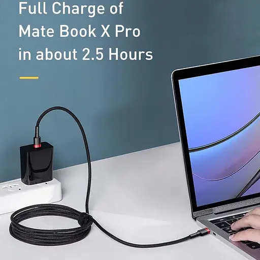 Дата кабель Baseus Cafule Type-C to Type-C PD2.0 100W (2m) (CATKLF-AL) Red / Black - фото 3