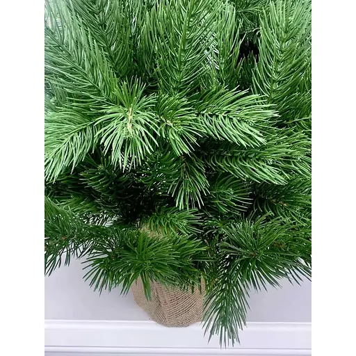 Ялинка штучна Hvoya Pine Mini лита в мішковині 90 см зелена - фото 3