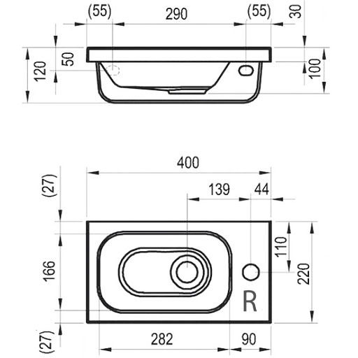 Умивальник Ravak Chrome R 40x22 XJGP1100000, Білий - фото 2