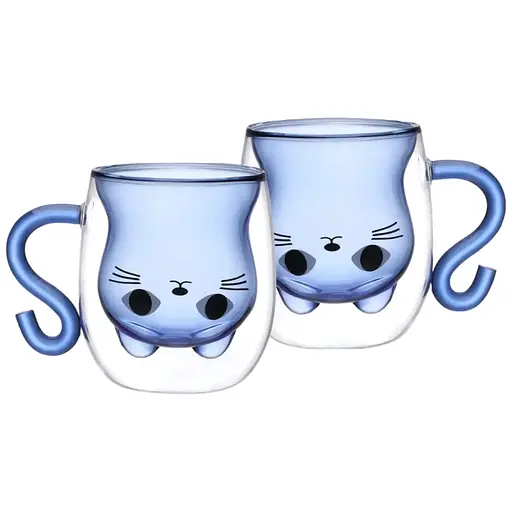 Набір чашок Vittora Kitty Blue з подвійним дном 2 шт. 250 мл (141380)