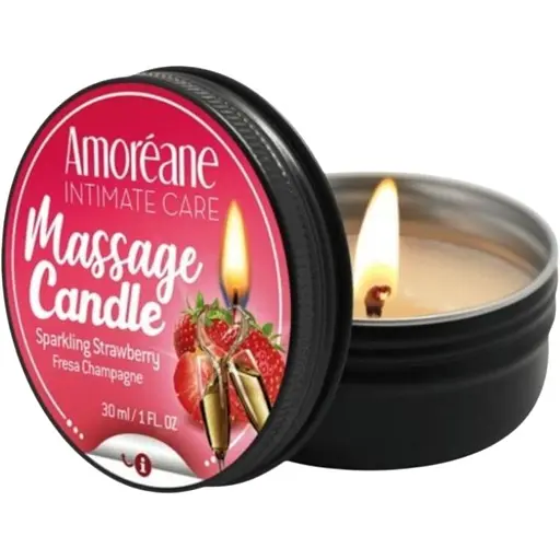 Масажна свічка Amoreane полуниця, 30 мл