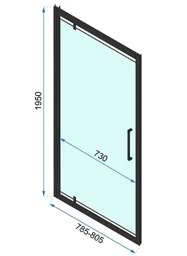 Душова кабіна Rea Rapid Swing 80x90 black пристінна REA-KPL-009950, Чорний матовий, Універсальна, прозорий - фото 6