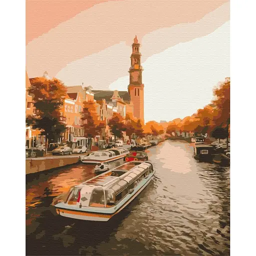 Картина по номерам Прогулка по вечернему Амстердаму Brushme 40x50 см разноцветная 000278007