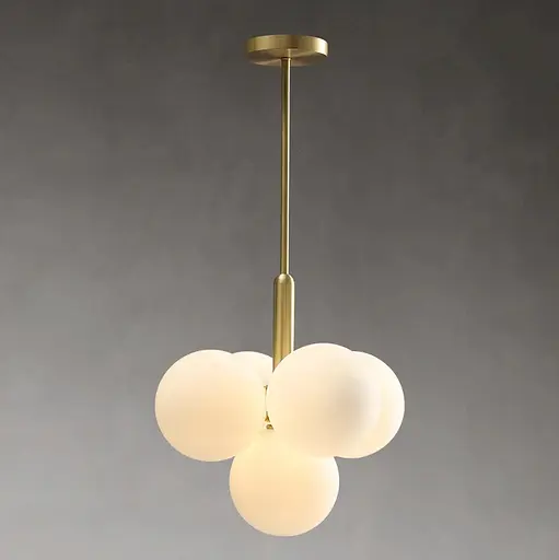 Люстра світлодіодна стельова 1212 Супутник (Золотистий) 5 плафонів