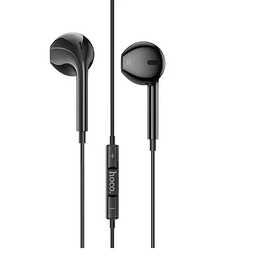 Навушники HOCO M101 Crystal joy wire-controlled earphones with microphone Black - фото 1