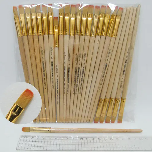 Пензель нейлон плоский, 25 шт. в упаковці, 5-N-BP - фото 3