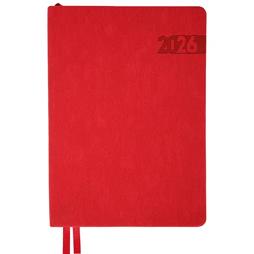 Дневник-деловая записная книжка А5 Leo Planner датированный 2026 Boss красный 368 страниц (252636)