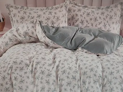 Постільна білизна сатин Laura-Grand 24 євро комплект квітковий принт - фото 1