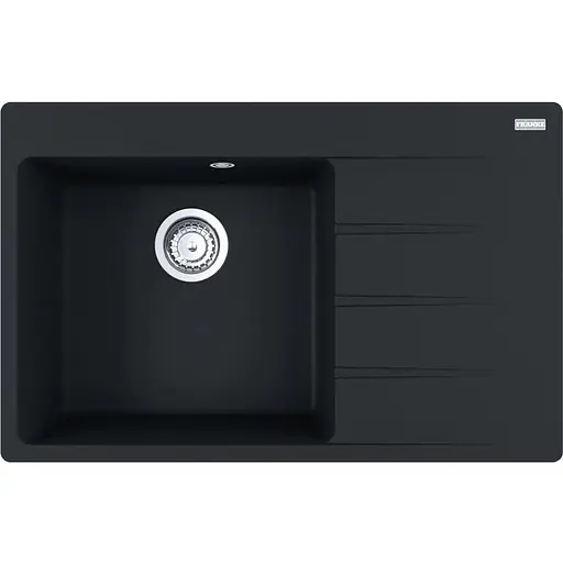 Кухонна мийка Franke Centro, фраграніт, прямокутник, з крилом, 780х500х200мм, чаша - 1, накладна, CNG 611-78 TL, чорний матовий