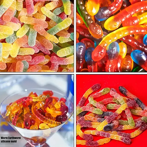 Силиконовая форма для приготовления жевательного мармелада в виде червячков на 6 червяков, Kitchen Master Бирюзовый 87326 - фото 9