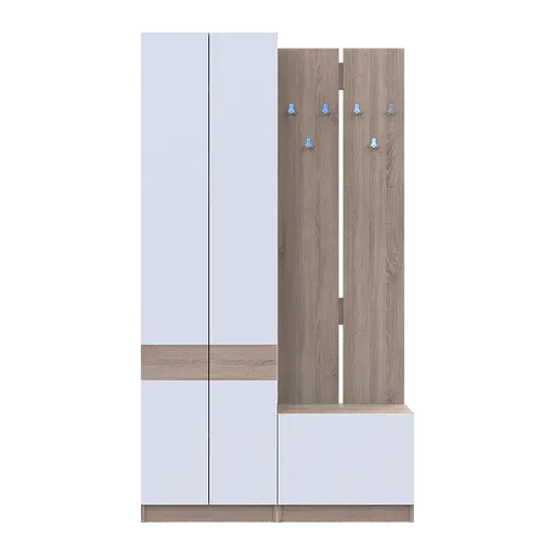 Передпокій Сола 1+3 Doros Дуб Сонома/Білий ДСП 120х40х215 (42005149) - фото 8