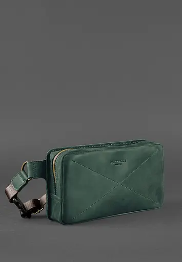 Шкіряна поясна сумка Dropbag Maxi зелена - фото 3
