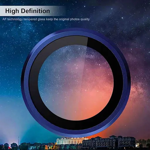 Захисне скло Epik Metal Classic на камеру у упак. для Apple iPhone 15 Pro 6.1/15 Pro Max 6.7 Синій/Dark Blue - фото 3